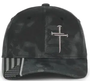 Christian Hat for Men Women Jesus 3 Nail Cross Hat SILVER CROSS Adjustable Hat