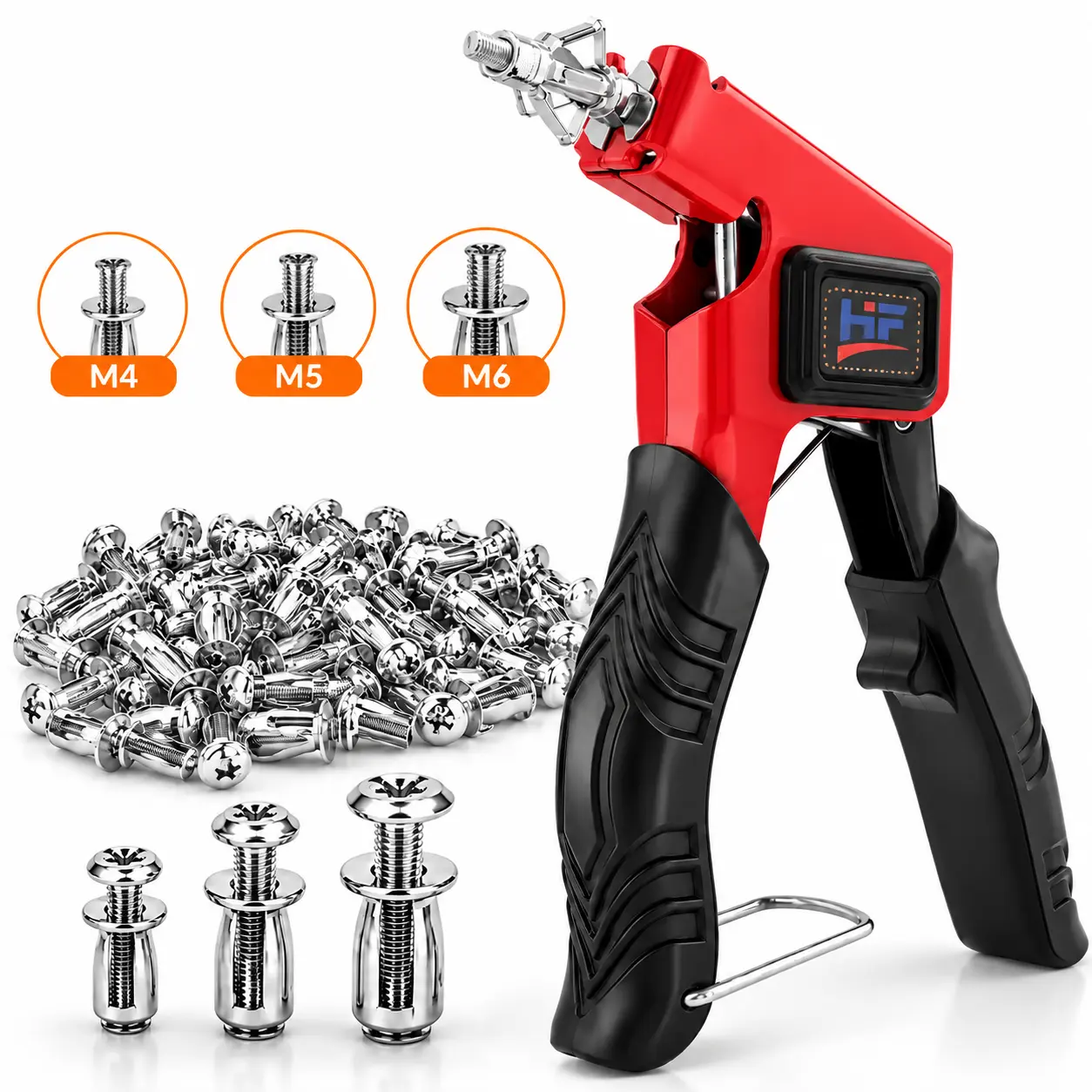 Heavy-Duty Carbon Steel Petal Jack Nut Assortment Kit, M4 M5 M6 Petal Rivet Nuts & Metal Cavity Wall Anchors for Thin Metal Sheet, Hollow Doors, Drywall & Automotive Repair，Christmas gift