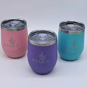 RELAX Insulated Tumbler - Stainless Steel Cup with Lid, Hot & Cold Drink Mug, Cute Pastel Colors, Gift for Women & Men Washable Reusable, Stylish Aesthetic Design, Spill-Resistant Secure Lid, Double-Wall Insulation, Elegant RELAX Print - Drinkware