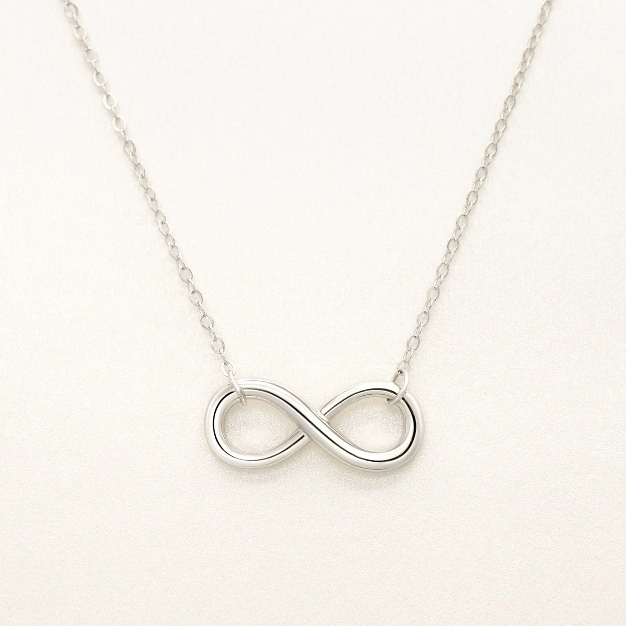 925 Sterling Silver Plain Infinity Necklace