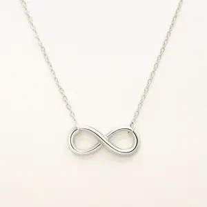 925 Sterling Silver Plain Infinity Necklace