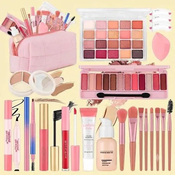 All-In-One Makeup Kit for Teens & Beginners – Complete Cosmetics Set with Bag & Brush Set