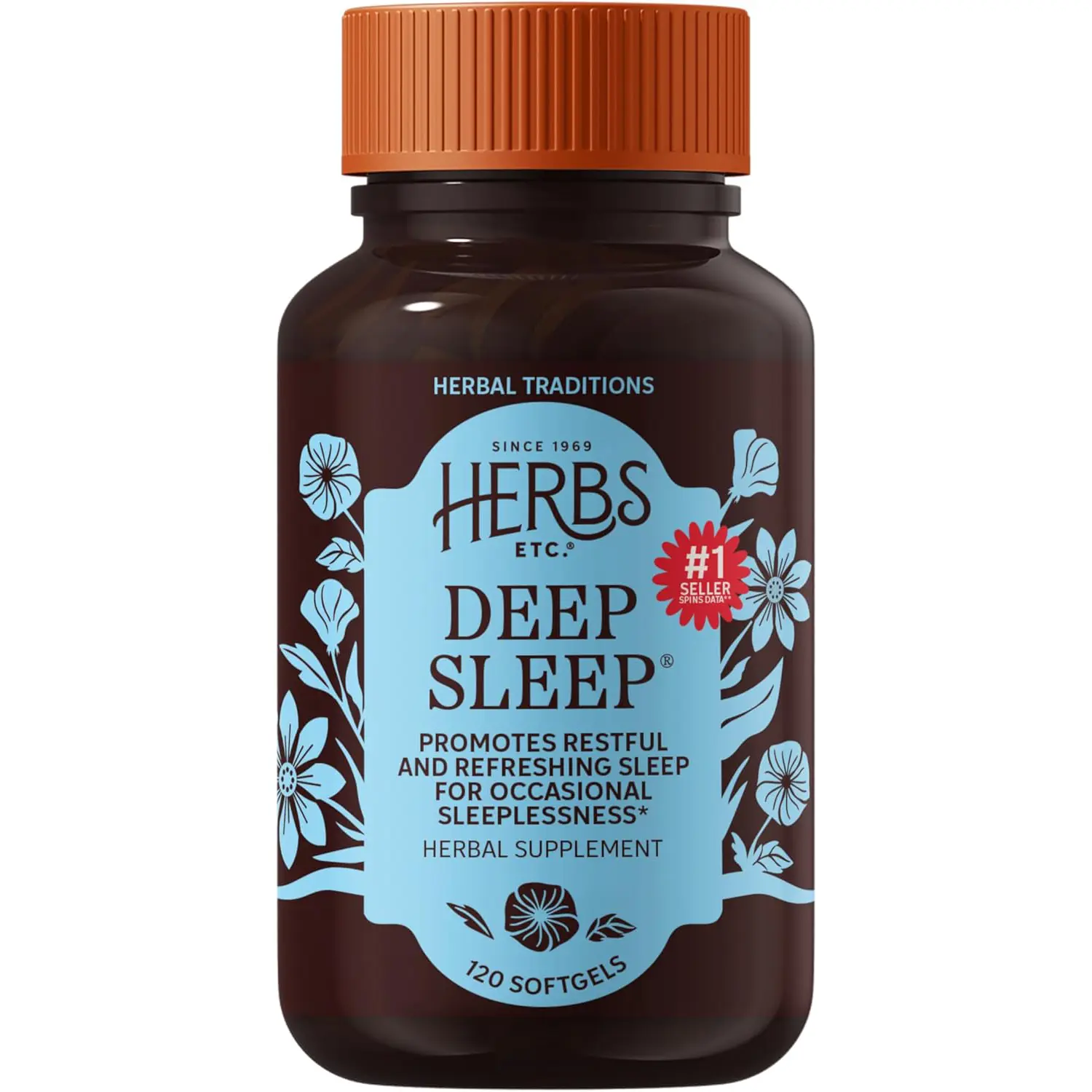 Deep Sleep Supplement Natural Sleep Aid Melatonin Free with Chamomile Lemon Balm Passionflower 120 Softgels