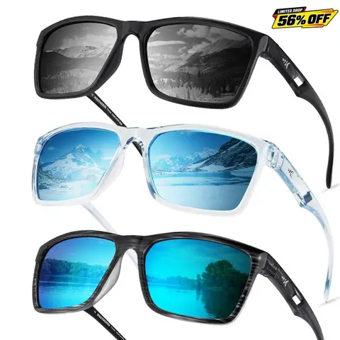 KastKing FlatRock & Huzzah Unisex Athletic Sunglasses - UV400 Protective Eyewear, Lightweight Polycarbonate Resin Frame, HD Optical Clarity, Outdoor Sports Glasses for Fishing, Driving