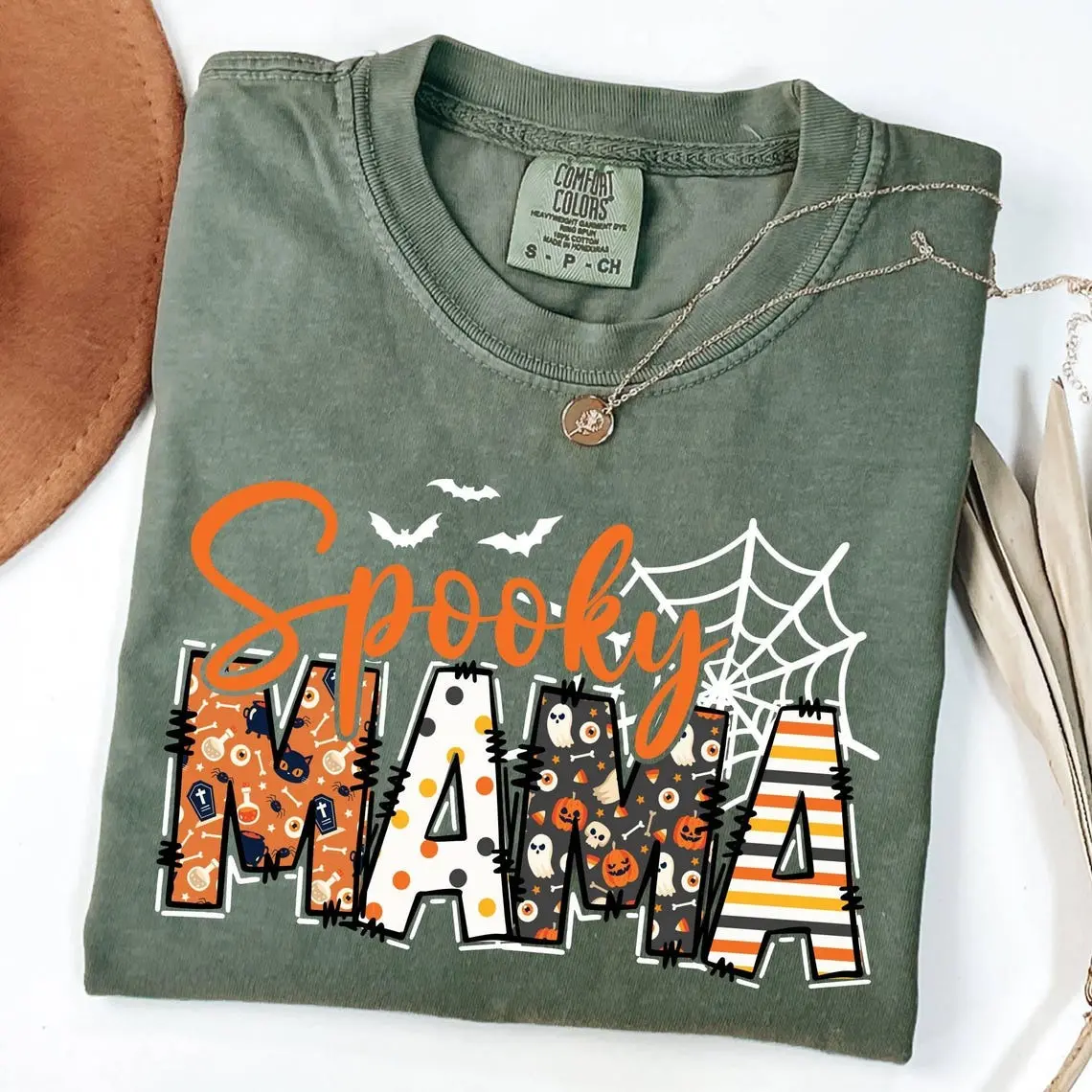 Spooky Mama Comfort Color Shirt, Halloween Mama Shirt, Spooky Season Graphic Tee, Fall Season, Halloween Mom Gift