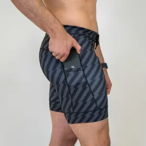 Mens Flexion 8" Compression Short - Velocity Blitz Black