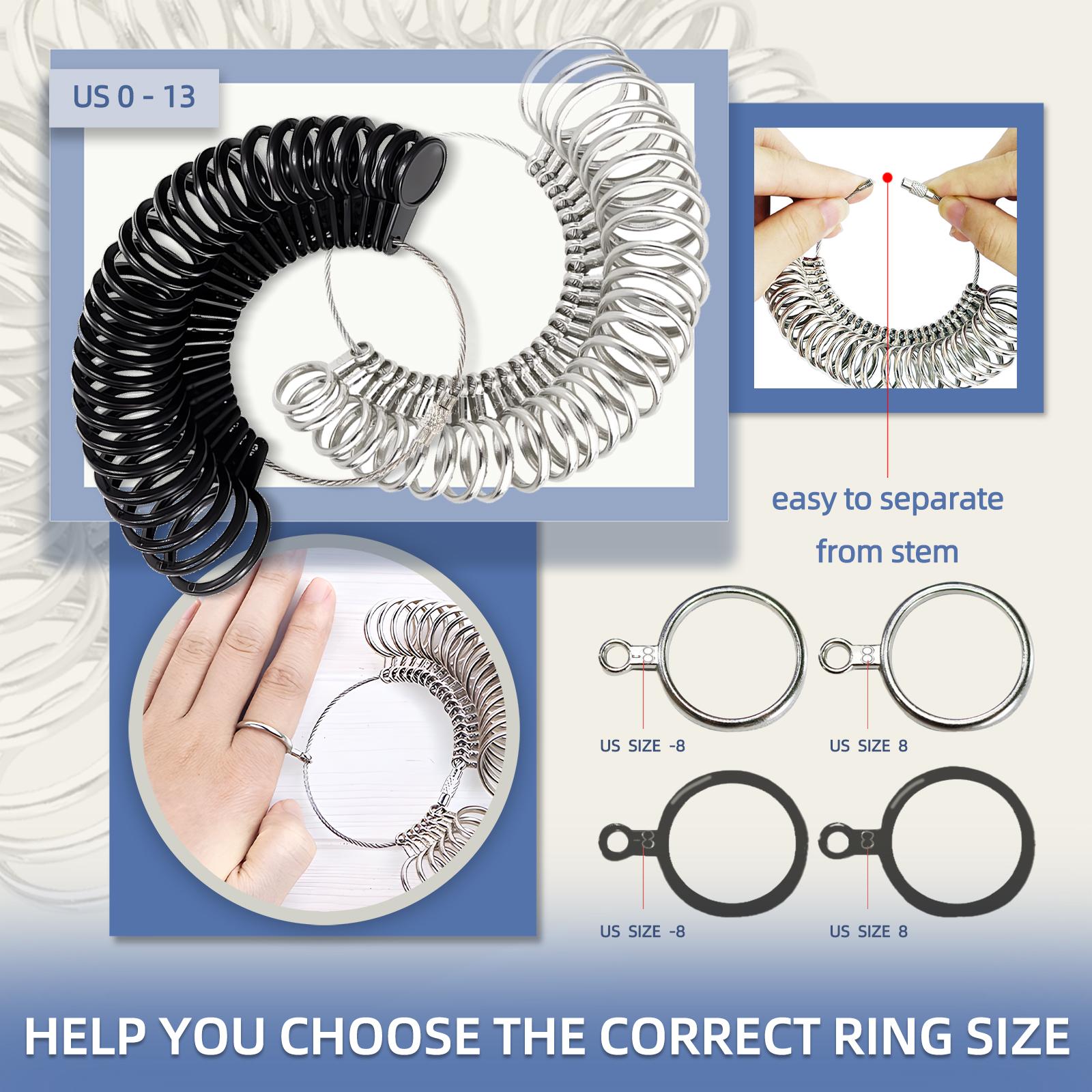 Ring Sizing Tool Kit - Complete Jewelry Making Set with Mandrel, Hammer, Ring Gauges & Polishing Tools