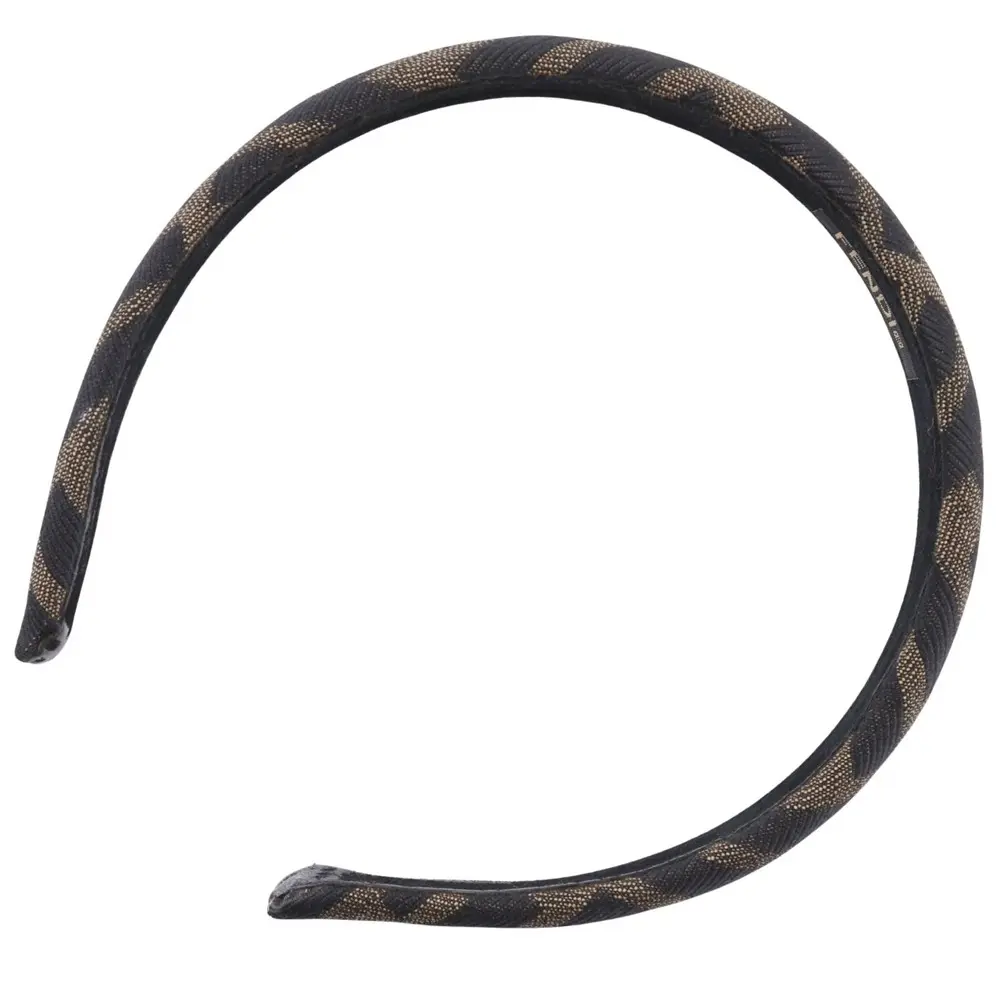 Pre-owned FENDI Nylon Small Leather Goods Zucca Canvas Headband