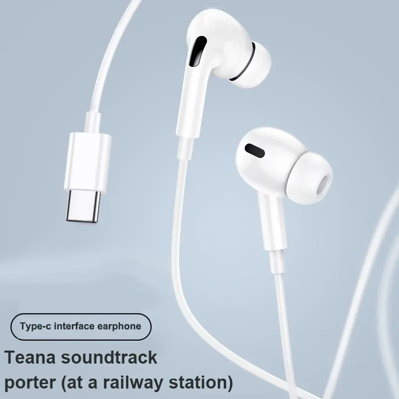Type C Earphones Wired USB C in Ear Headphones for iPhone 15 16 Pro 15 Pro Max, Compatible with Most Type C Devices, Stereo Noise Canceling Headsets, Wired Earbuds, Noise Reduction Earphones