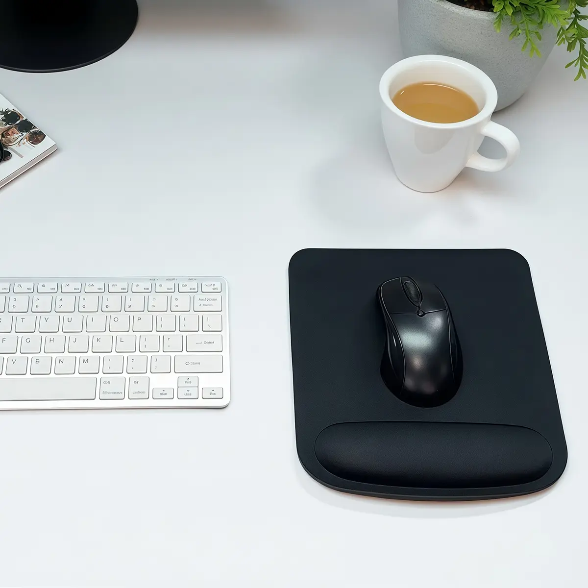 Ergonomic Solid Color Computer Mouse Pad with Wrist Rest, Non-slip Durable Comfort Gaming Mouse Pad, Portable Mouse Pad for Home Office, Non slip mousepad, Mouse Mat