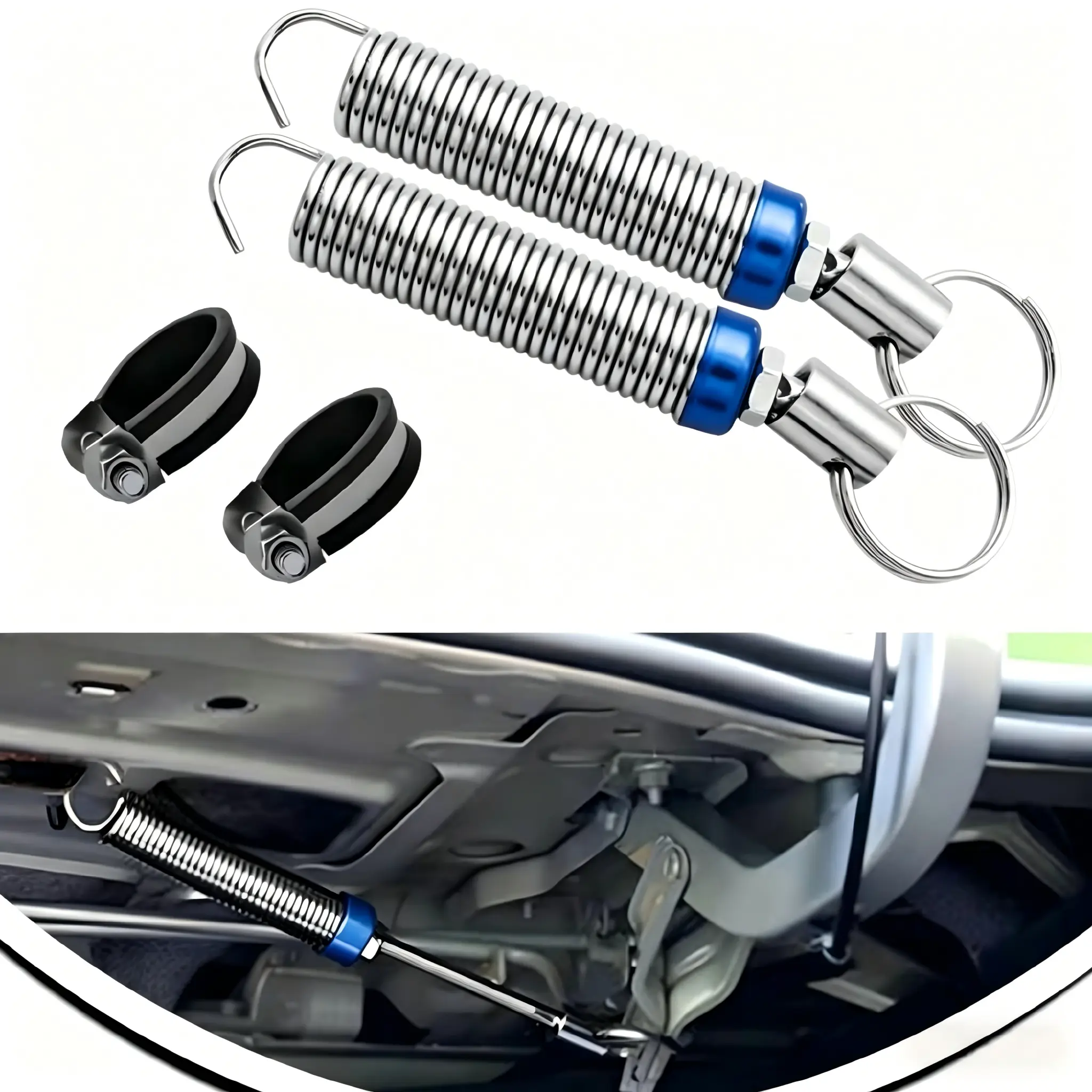 2 PCS Car Trunk Springs, High Carbon Alloy Steel Full-Thread Screw-Adjustable Automatic Lifting Device (5.9"-9.44"), Bolt-On Direct Replace Auxiliary Opening Accessory with Fullthread Torque, for Most Models (Silver), 2 Springs, Auto Lift, Cars Accessorie