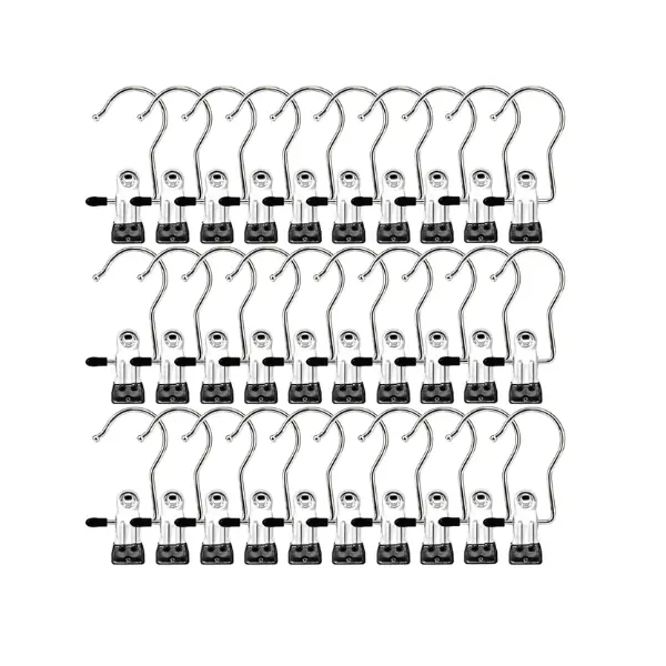 Laundry Hooks Hanging Clips Clothes Pins Closet Hanger Organizer Clamps Socks Towel Clips Heavy Duty Clothespins Bulk Hanger Clips for Closet Travel Pants Socks Handbags, 30 Pack