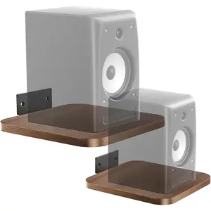 Speaker Wall Mount, Heavy Duty Bookshelf Speaker Floating Wall Shelves, Surround Sound Speakers Stand for Living Room, Home Theater and Gaming Room, Holds up to 55 Lbs, 1 Pair, Wood