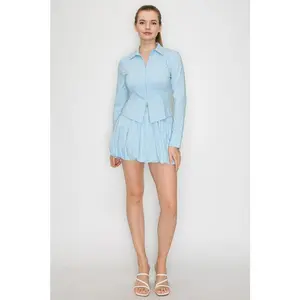 Solid Balloon Mini Skirt