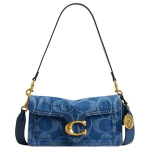 COACH x CLOT Tabby 26 Fabric Crossbody Bag with Metal Logo for Women in Indigo Blue