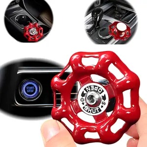 Retro Metal Car Start Stop Button Cover, Classic Valve Handwheel Design, Engine Rotary Knob Protector, Universal Fit for Most Vehicles, Car Ornament