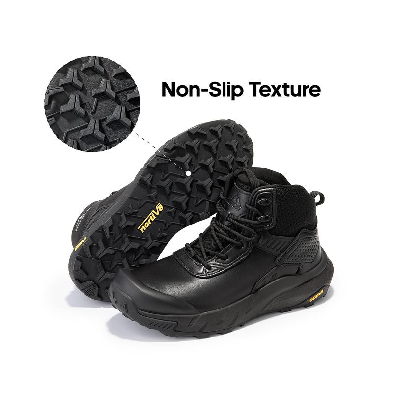 NORTIV 8 VaporGuard Men's Waterproof Military Tactical Boots Black Closed Ankle-high Design YKK Zipper Hook-Loop Strap Closure Breathable Durable NORTIV 8 VaporGuard Men's Waterproof Military Tactical Boots Black Closed Ankle-high Design YKK Zipper Hook-Loop Strap Closure Breathable Durable