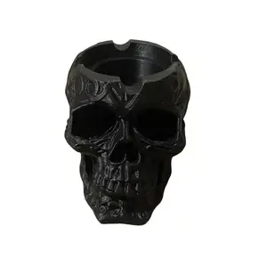 Skull Ashtray - Unique 3D Printed Design with Durable Material for Personal and Decorative Use Accessory Lighter Black