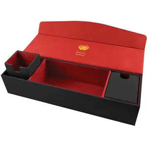 Black Game Chest Storage Box with Matte Finish and Compartments for Organizing Items