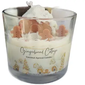 Gingerbread Cottage Candle | Natural Coconut Apricot Candle for Home Decor holiday candle candles sprinkle  candle