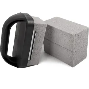 Grill Cleaning Stones Heavy Duty Griddle Bricks Flat Top Griddle Cleaning Stone Block Removing Stains for BBQ-3 Pack with Handle