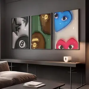 Set of 3 HypeBeast Room Decor, Street Art , Wall Art for Man, Urban Trendy Home Decor, Cool Wall Art living bedroom wall decor office royal rumble Poster farmhouse cuadro canvas modern painting decoration art poster abstract