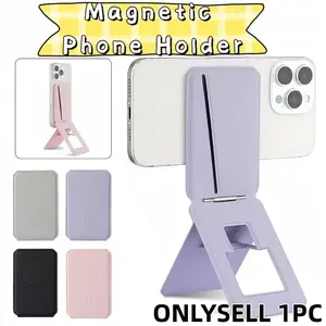 Magnetic Phone Stand with Card Holder, Strong Magnetic Force, Universal Smartphone Mount, Durable & Portable Design