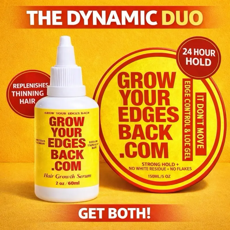 Grow Your Edges Back Dynamic Duo Edge Control & Growth Oil 150ml & 30ml Non-Greasy Formula for Strong Hold & Hair Growth with FREE Edge Brush Daily Nourishing Organic Haircare Smooth