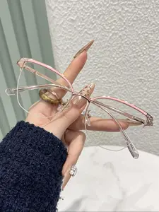 Cat Eye Frame Eyeglasses, Fashionable Anti-blue Light Eyeglasses for Women & Men, Fashion Eyeglasses for Work, Daily Clothing Decor, for Student Daily Use