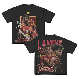 Lamine Yamal Graphic Tee, Double Sided Shirt, Using 100% Cotton, Gift For Fans