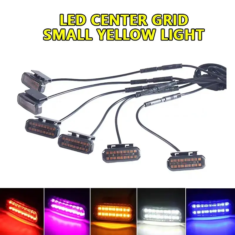 For car pickup truck Universal version center grid small yellow light Front Grille Lights Daytime Running Warning Light