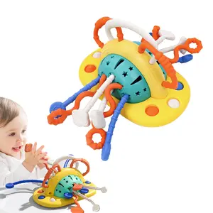 Suction Cup Toy for High Chair, Montessori Pull String Toys for 1 Yeard Old Boys&Girls
