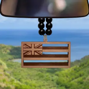 Hawaii Ornament - 1/4 Inch Thick Wood Cherry Hickory Mahogany Unfinished 4-4.5 Inches Long Side Stylish Accessory