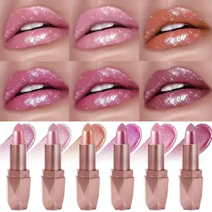 Waterproof Shimmer Lipstick Gloss, Moisturizing Long Wear Lip Color with Glossy Finish, Lightweight Hydrating Formula for Daily Makeup, Work, Dates, Travel Hydrate Shiny