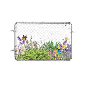 VEVOR Chain Link Fence Gate, 72x 48 in, Adjustable Chain Link Fence Panel, Fit 2.2-6 ft (W)x 6 ft (H) Garden Fence Gate Opening, Rust-Resistant Galvanized Fencing Gate for Farm, Posts Not Included