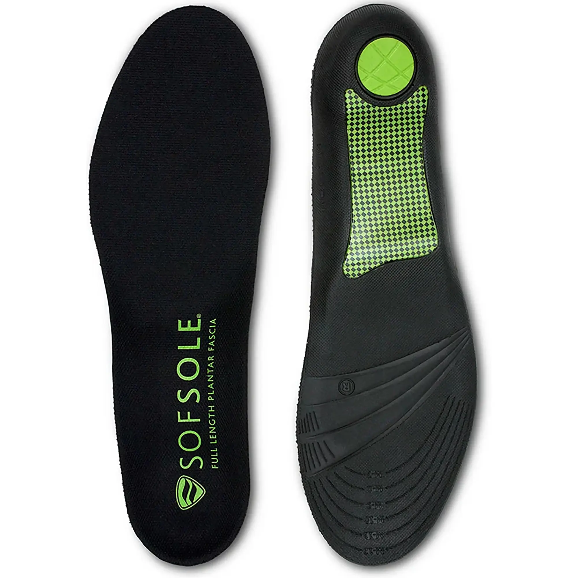 Sof Sole Full-Length Nylon Plantar Fascia Orthotic Insoles - Black, for Footwear