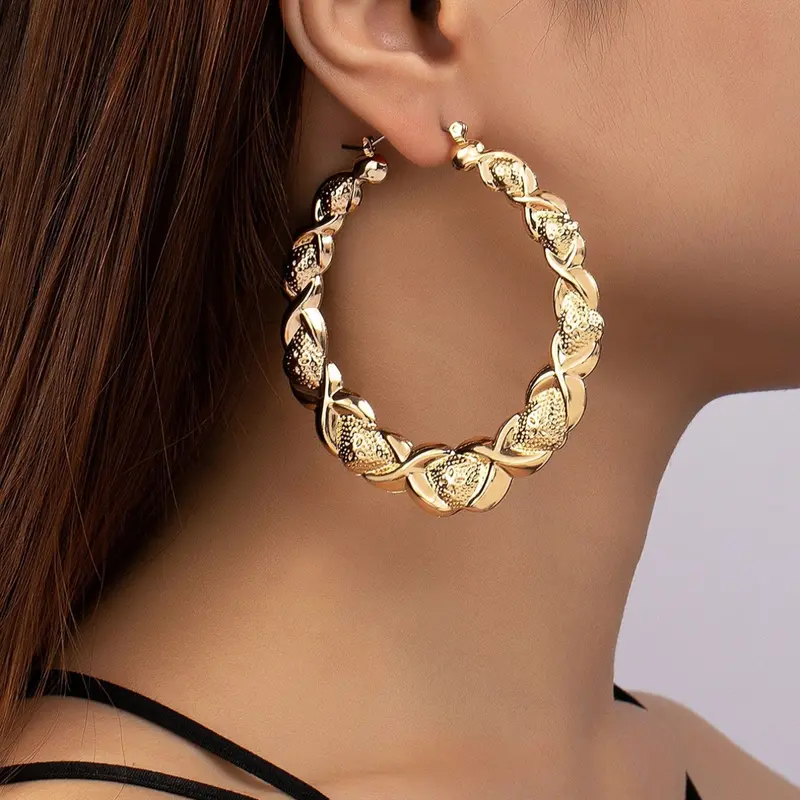 New Punk Hollow Circle Earrings, Exaggerated Creative Design, Fashion Bohemian Style, Women's Ear Jewelry, Animal Print Earrings, Statement Earrings, Ear Accessories