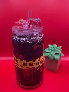 Crime  Cup with lid and straw