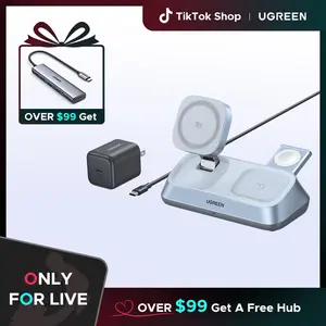 【LIVE ONLY】UGREEN 25W Qi2 Certified 3-in-1 Magflow Wireless Charging Stand, Magsafe Fast Wireless Charger for iPhone 17/16/15/14/13/12, AirPods and Apple Watch, Desk Stand with Adjustable Angle,TikTokShopBlackFriday ,TikTokShopHolidayHaul