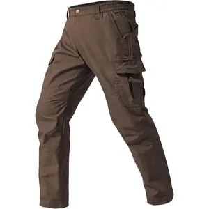 Mens Cargo Work Pants Durable Ripstop Tactical Pants with 7 Pockets Outdoor Water Resistant Hiking Woking Construction Pants