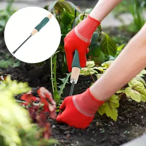 EcoGarden Manual Weeding Tool, Garden Tools, Wooden Handle Metal Weed Puller, Handheld Gardening Root Remover, No Power Required, Weed Removal Rake