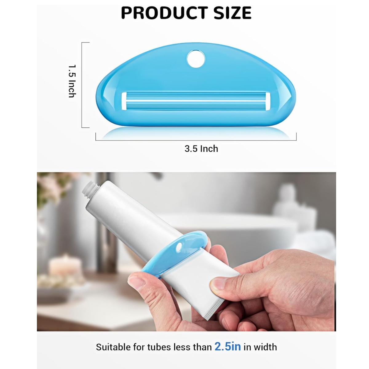 4PCS Toothpaste Tube Squeezer Set | Plastic Toothpaste Dispenser & Hanging Clip | Bathroom Tool for Creams & Cosmetics