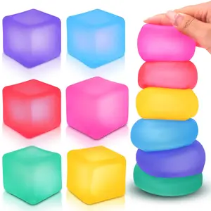 Random Color Fidget Toy, 3 Counts/6 Counts Stress Cube, Stress Relief Fidgeting, Squishy Fidgets, Relaxation Toy for Kids & Adults, Educational Sensory Toy for Classroom & Home Use