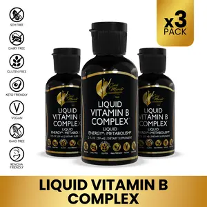 3 Bottles of Coco March N.M.D Liquid Vitamin B-12 Complex Dietary Supplement, Wellness Support Supplement  - 2 fl oz Healthcare Edible