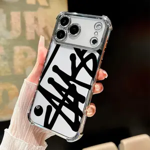 Trendy Hip - Hop Street Style Phone Case For Iphone 17/16/15/14/13/12/11Pro Max/Plus , Samsung S22 / S23 / S24 / S25 / Featuring A Transparent Soft Back Cover That Is Anti - Fall . Fashion Protective Cellphone Protection Smartphone Casing Screen Protector