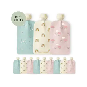 Reusable Food Pouches (Rainbow) - Set of 12