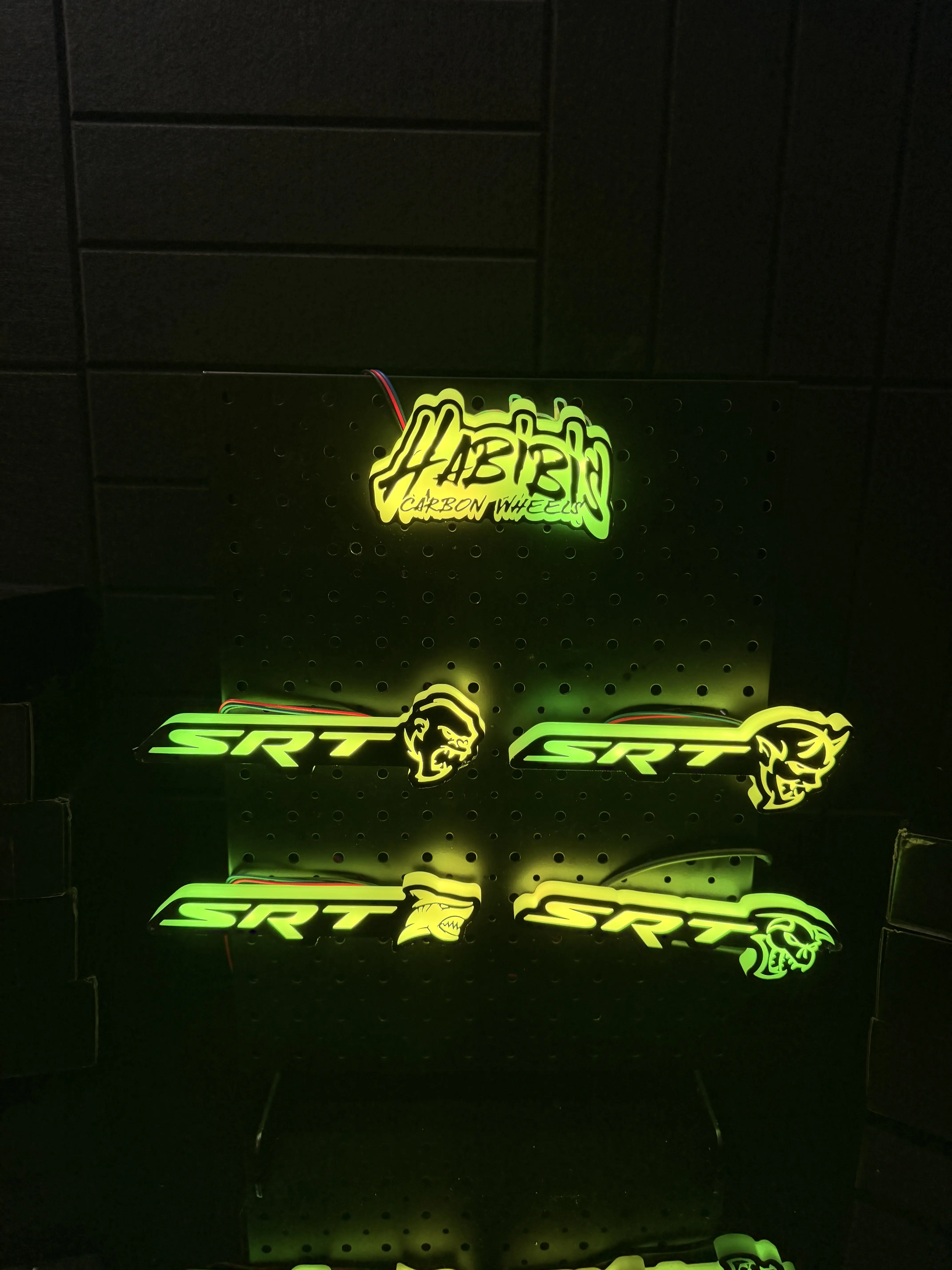 Habibis Carbon RGB Emblem Lights - Animal Themes Customization - App Controlled, Waterproof, Plug-and-Play - MOPAR Muscle Car Exterior Upgrade (Dodge Charger, Challenger, Chrysler 300) - Motorsports Racing Aesthetic Accessory