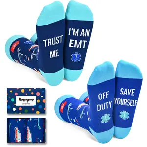 HAPPYPOP Two Pairs Unisex EMT Pharmacy Medical Paramedic Socks, Pharmacist PA Medical Gifts  SwimWeek  summervibes