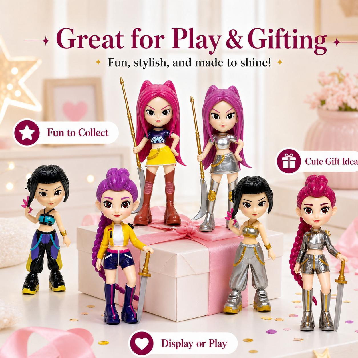 6-Piece Figurine Set（bagged） – Anime Model Toy Decorations, perfect for home collections and office desk display. An excellent gift choice for Christmas and New Year. 3.94 in Display Toys