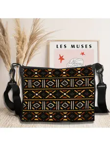 Africa - Tribal Pattern Vintage Oil Painting Printed Shoulder Bag, Cute Messenger Bag 6.17